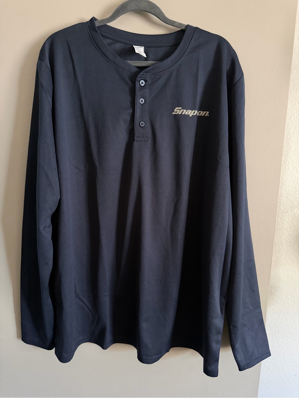 Snap-on Men's Navy Long Sleeve Henley
